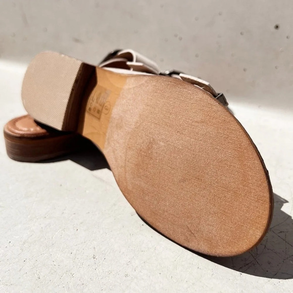 Beast Tan Suede Western Buckle Slip On Slide Sandals in Sand New - Picture 5 of 8